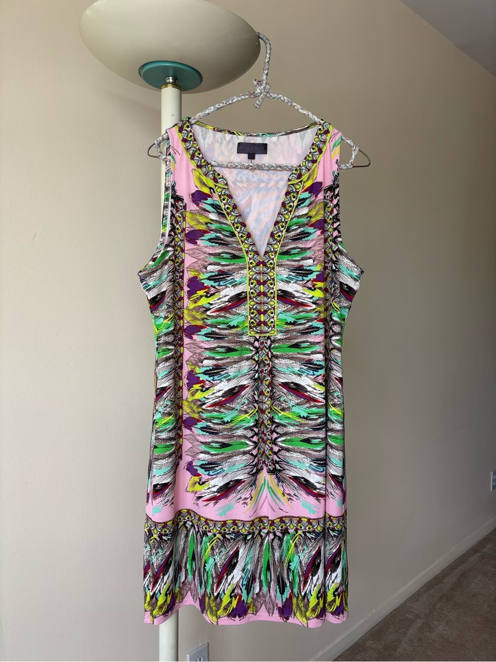 Hale Bob Pastel Pink Multicolor Printed Dress